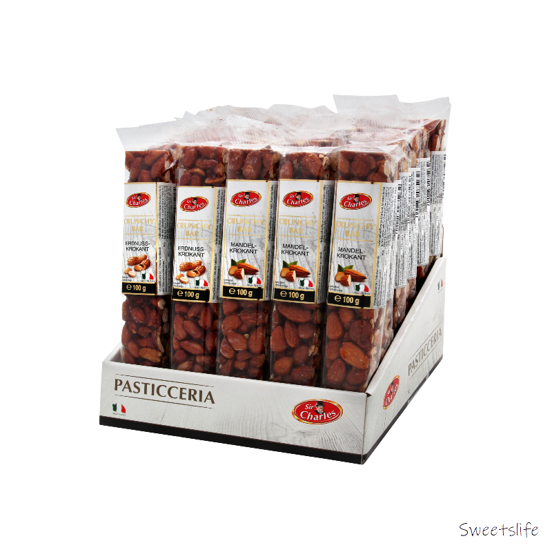 1x100g Mandel- und Erdnuss-Krokantriegel