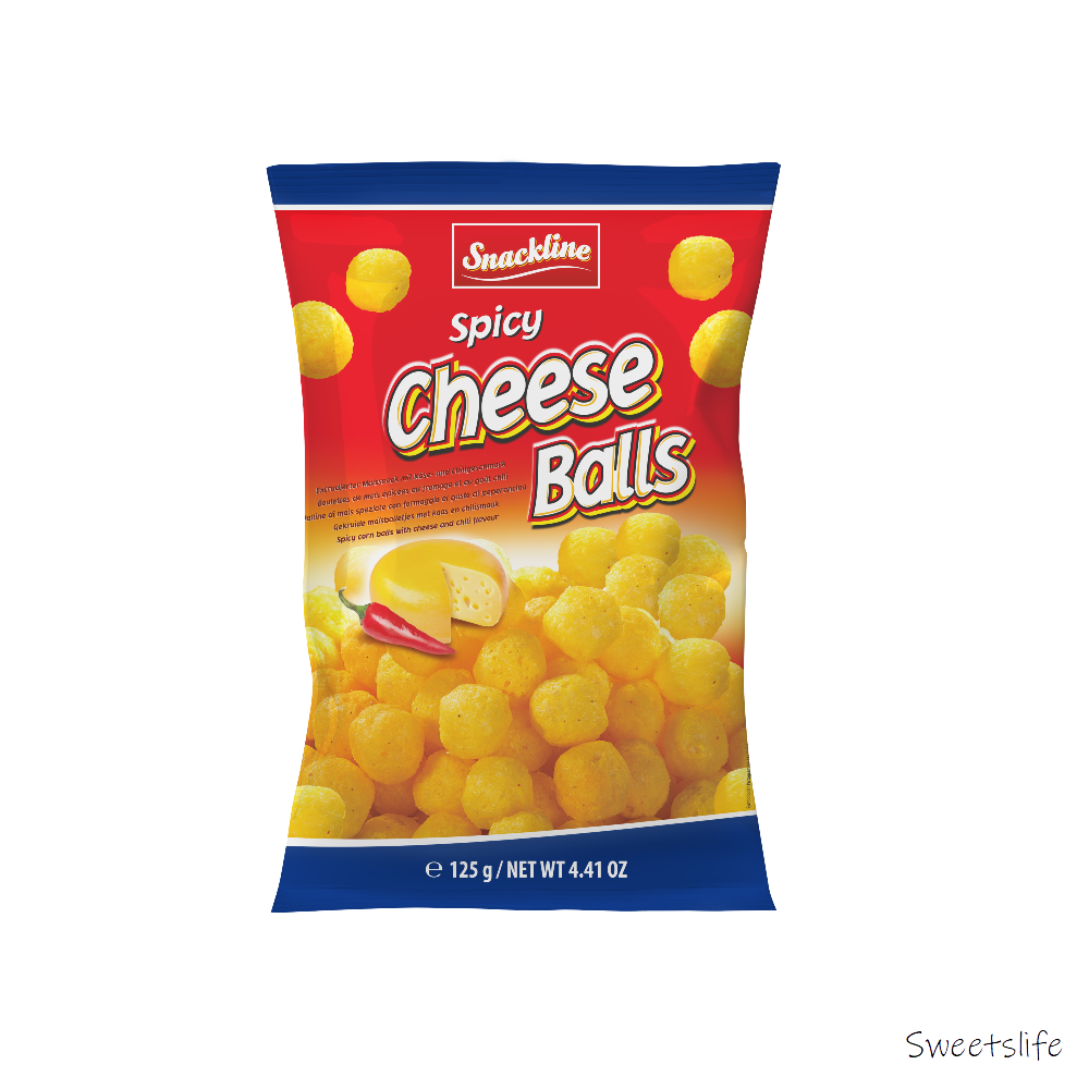 Snackline Spicy Cheese Balls 125g MHD 12.10.2025