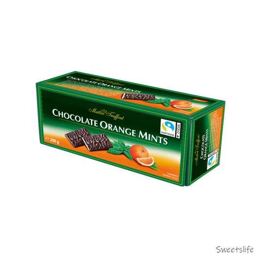 Chocolate Orange Mints Zartbitter Täfelchen Orange Minze 200g